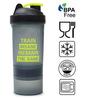 ALLIED SALES INDIA Train Plastic Insane Gym Shaker with Protein Compartment; 600 ml; Black. view 2