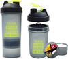 ALLIED SALES INDIA Train Plastic Insane Gym Shaker with Protein Compartment; 600 ml; Black. view 3