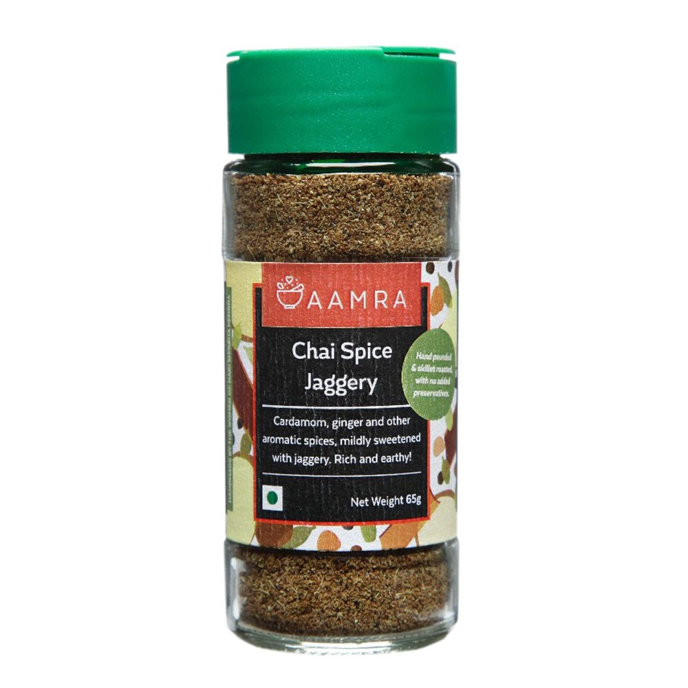 Aamra Handmade Chai Spice Jaggery 65 Gm (Chai Masala with Gur)- No preservatives