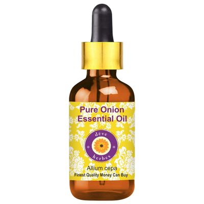 Deve Herbes Onion Essential Oil (Allium cepa) with Glass Dropper Pure | Non-Sticky | Non-greasy | Lightweight | Men & Women | All Skin Types | Steam Distilled 10ml
