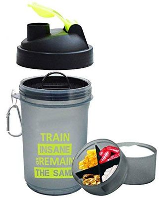 ALLIEDSALES SG-350 Trendy Gym Shaker 600 Ml with Double Protein Compartment