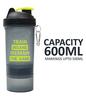 ALLIEDSALES SG-350 Trendy Gym Shaker 600 Ml with Double Protein Compartment view 3
