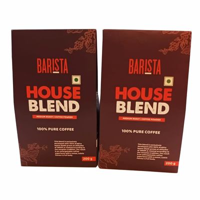 Barista House Blend, Ground Coffee, Medium Roast I Coffee Powder, Rich & Smooth, 200g (Pack of 2)