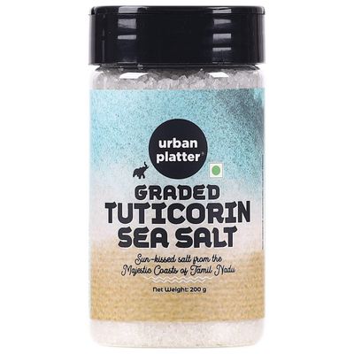 Urban Platter Graded Tuticorin Sea Salt Crystals Shaker Jar, 200g / 7oz [Finishing Salt]