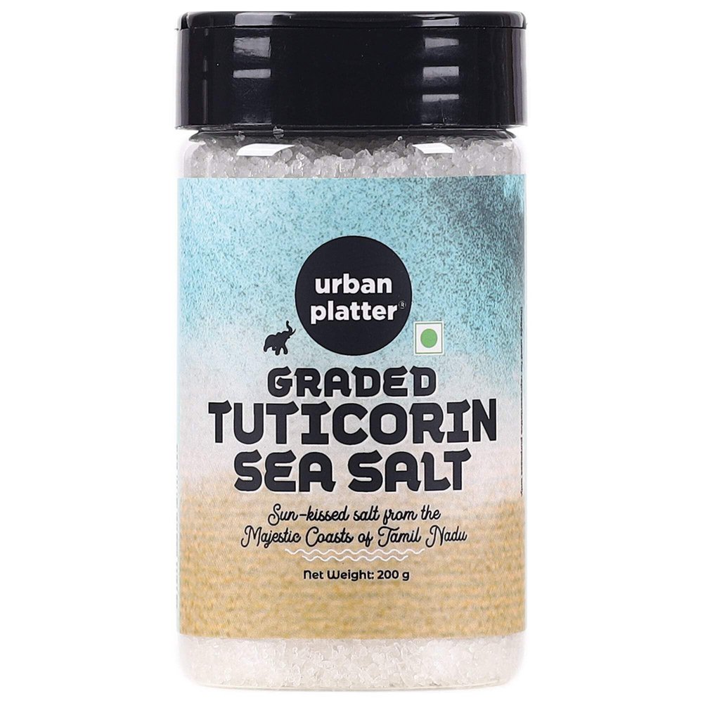 Urban Platter Graded Tuticorin Sea Salt Crystals Shaker Jar, 200g / 7oz [Finishing Salt]