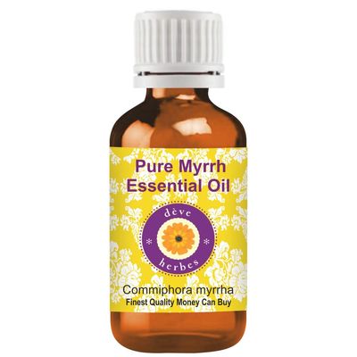 Deve Herbes Myrrh Essential Oil (Commiphora myrrha) Pure | Non-Sticky | Non-greasy | Lightweight | Men & Women | All Skin Types | Steam Distilled 5ml