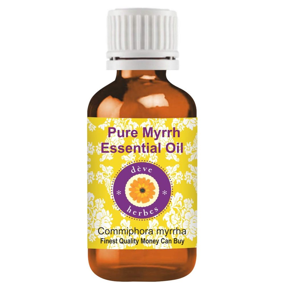 Deve Herbes Myrrh Essential Oil (Commiphora myrrha) Pure | Non-Sticky | Non-greasy | Lightweight | Men & Women | All Skin Types | Steam Distilled 5ml
