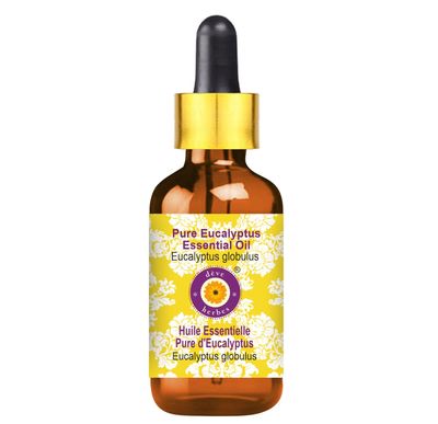 Deve Herbes Eucalyptus Essential Oil (Eucalyptus globulus) with Glass Dropper Pure | Non-Sticky | Non-greasy | Lightweight | Men & Women | All Skin Types | Steam Distilled 5ml