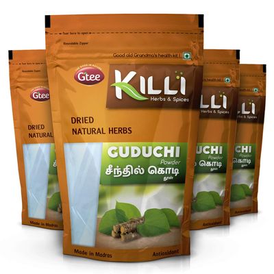 KILLI Guduchi | Seenthil kodi | Giloy | Tippa teega | Tinospora cordifolia | Amruthaballi Powder, 100g (Pack of 4)