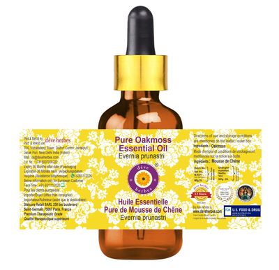 Deve Herbes Oakmoss Essential Oil (Evernia prunastri) with Glass Dropper Pure | Viscous Texture | Rich Aroma | Unisex | All Skin Types |Natural Extract Steam Distilled 10ml