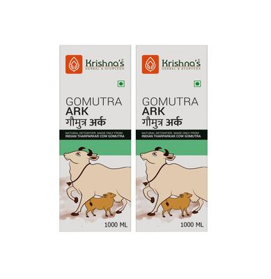 Krishna's Gomutra Ark | Natural detoxifier| 100% Pure & Natural Go Ark| Indian Tharparakar Gomutra | Sugar free Juice with No Added Color or Flavour - 1000 ml (Pack of 2)