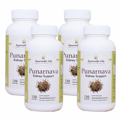 Ayurvedic Life Punarnava 120 capsules - Pack of 4, natural