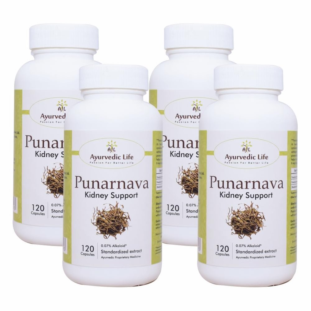 Ayurvedic Life Punarnava 120 capsules - Pack of 4, natural