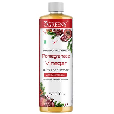 Ogreeny Organic Pomegranate Vinegar With Mother 500 ml Made with Organic Juice