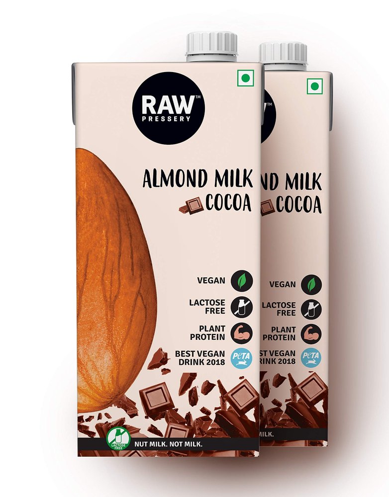 Raw Pressery 100 % Natural Almond Milk Cocoa 1 LTR (Pack of 2)