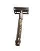 Foreign Holics Long Handle Double Edge Stainless Steel Safety Shaving Razor for Men Women - Butterfly Open Razor (Silver M1) view 1