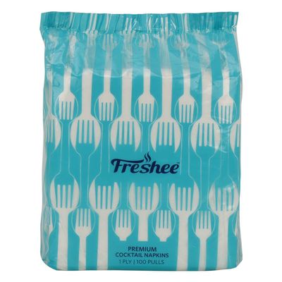 Freshee Serviette 1 Ply Tissue Paper Napkin - 100 Pulls, Skin & Eco-Friendly Water dissolvable Disposable Tissue