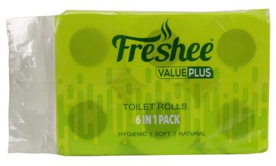 Freshee 6 In 1 Tissue Roll 2 Ply Tissue Paper, Hygience And Fresh Tissue Made With 100% Virgin Fibre, Value Plus Range Of Disposable Tissue