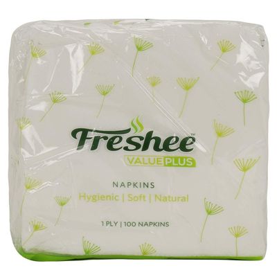 Freshee 100 Sheets 1 Ply Tissue Paper, Hygience And Fresh Tissue Made With 100% Virgin Fibre, Value Plus Range Of Disposable Tissue