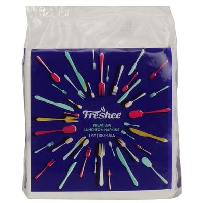 Freshee Luncheon 1 Ply Tissue Paper Napkin - 100 Pulls, Skin & Eco-Friendly Water dissolvable Disposable Tissue