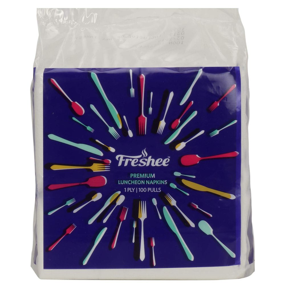 Freshee Luncheon 1 Ply Tissue Paper Napkin - 100 Pulls, Skin & Eco-Friendly Water dissolvable Disposable Tissue