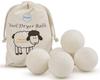 Wool Dryer Balls 6-Pack XL Laundry Dryer Balls Reusable Natural Fabric Softener New Zealand Organic Wool Handmade Reduce Wrinkles & Shorten Drying Time by WANTELL (White, XL) view 1