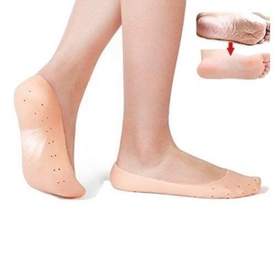 AR Mall Foot Silicone Heel Socks For Pedicure Against Cracking Chap Pain Protector Moisturizing Breathable Anti Crack Socks - 1Pair