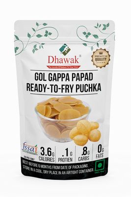 Dhawak Ready-to-Fry Dry GOL Gappa ( Pani Puri Papad ) - 4.5 Kg.