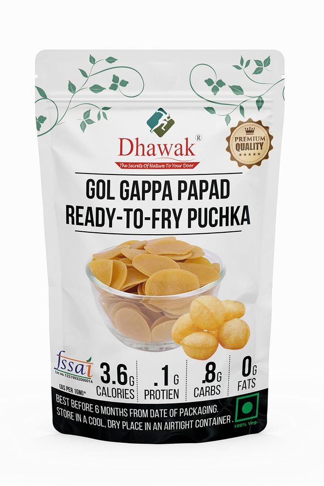Dhawak Ready-to-Fry Dry GOL Gappa ( Pani Puri Papad ) - 4.5 Kg.