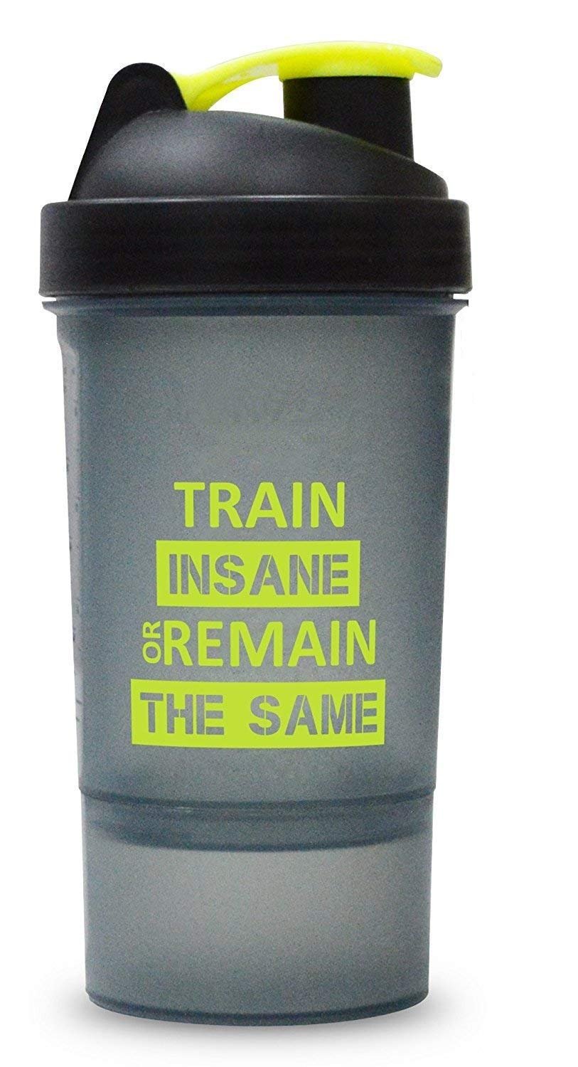 ALLIED SALES INDIA Train Insane ONE Gym Shaker SG-101 600 ml with Protein Compartment
