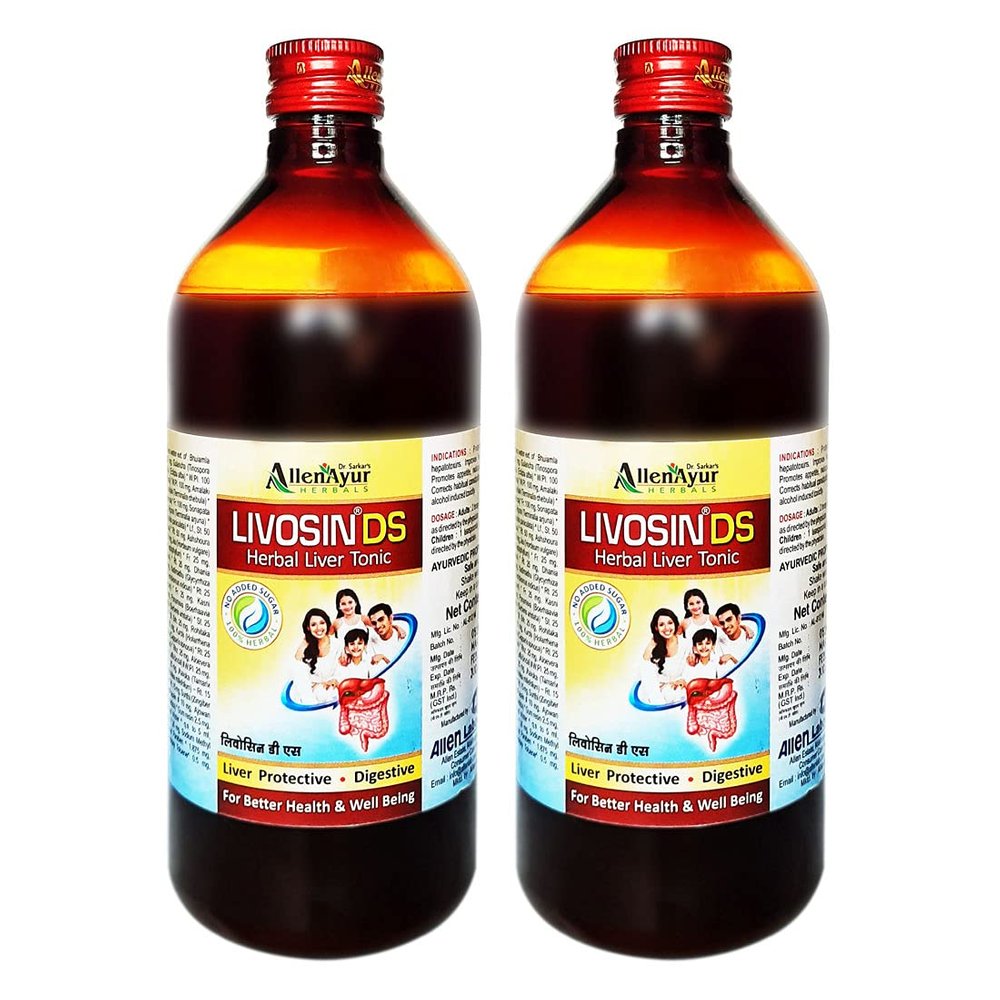 Dr. Sarkar AllenAyur Herbal Livosin DS liquid (Pack of 450 ml X 2)