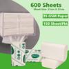 Biogreen M Fold Tissue Paper Towel | Pack of 4 | Sheet Size 21cm X 21cm 150 Sheet per Pkt | 1200 Sheets High Absorbent Mulitpurpose TIssue Paper view 3