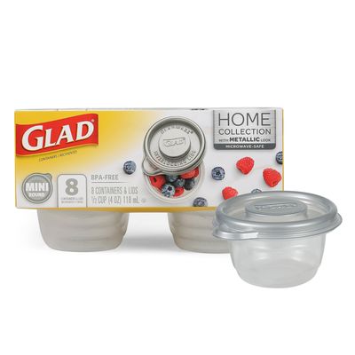 GladWare Mini Round - 8 ct (Metallic Grey, 1)