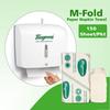 Biogreen M Fold Tissue Paper Towel | Pack of 8 | Sheet Size 21cm X 21cm 150 Sheet per Pkt | 1200 Sheets High Absorbent Mulitpurpose TIssue Paper view 2