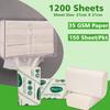 Biogreen M Fold Tissue Paper Towel | Pack of 8 | Sheet Size 21cm X 21cm 150 Sheet per Pkt | 1200 Sheets High Absorbent Mulitpurpose TIssue Paper view 3