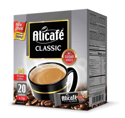 Alicafe Classic 2 in 1 No Sugar Added (20 Sachets) Coffee Box, 240g