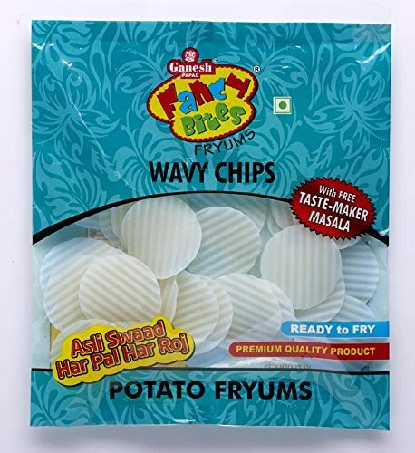 Ganesh Fancy Bites POTATO WAVYCHIPS Fryums/Potato Pellets - 150 gm