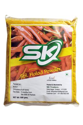 SK Food's Oragnic and Handpicked Turmeric Powder|Haldi Powder - 500 GMS