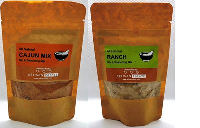 Artisan Palate All Natural Ranch & Cajun Seasonings Combo Pack of 55 Grams Each