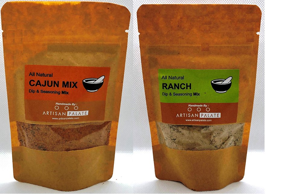 Artisan Palate All Natural Ranch & Cajun Seasonings Combo Pack of 55 Grams Each