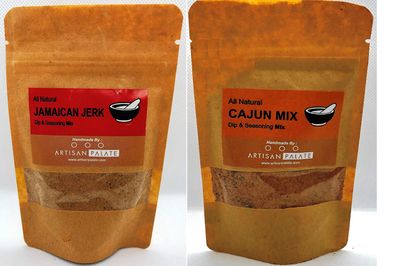 Artisan Palate - All Natural Jamacian Jerk & Cajun Seasoning Combo Pack of 55 Grams Each