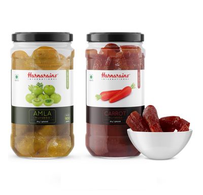 Harnarains Amla Murabba Dry & Carrot Murabba Dry 900 gm (Pack of 2)