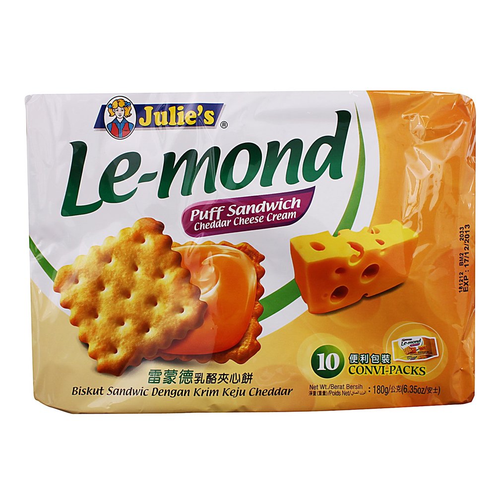 Julie's Lemond Puff Sandwich Cheddar Cheese Cream 180gm