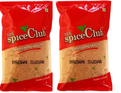 The Spice Club Natural Brown Sugar 1Kg Pack of 2  No Adder Colors & Preservatives