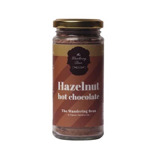 The Wandering Bean Rich chocolate and Cocoa Powder Hazelnut Flavoured | 100% Natural, Vegan and Gluten-Free | Enjoy Hot or Cold (150 Grams) Gift Festive, Best Gift Hamper