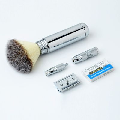 Pearl Shaving  TRAVEL BRUSH KITS- 01 (CHROME)
