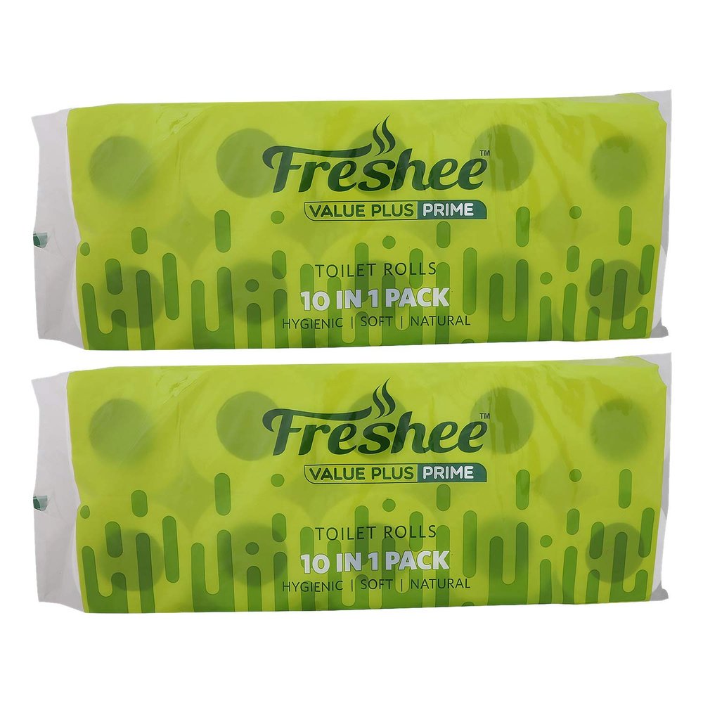 Freshee 10 In 1 Tissue Roll 2 Ply Pack Of 2 Tissue Paper, Value Plus Range Of Disposable Tissue