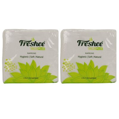 Freshee 50 Sheets 2 Ply Pack Of 2 Tissue Paper, Hygience And Fresh Tissue Made With 100% Virgin Fibre, Value Plus Range Of Disposable Tissue