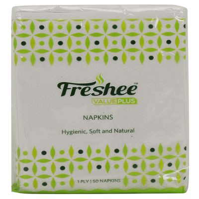 Freshee 50 Sheets 1 Ply Pack Of 4 Tissue Paper, Hygience And Fresh Tissue Made With 100% Virgin Fibre, Value Plus Range Of Disposable Tissue
