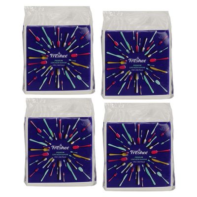 Freshee Luncheon 1 Ply Tissue Paper Napkin - 100 Pulls Pack of 4, Skin & Eco-Friendly Water dissolvable Disposable Tissue
